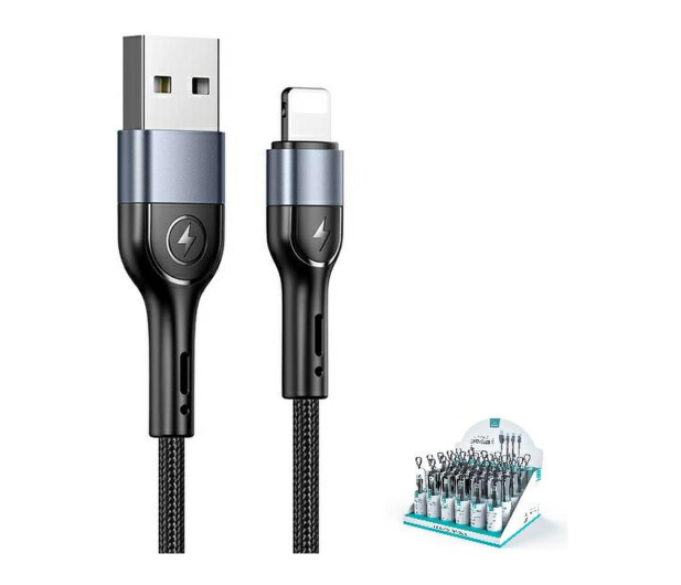 USAMS Kabel pleciony U55 2A lightning czarny - 1569142 - zdjęcie